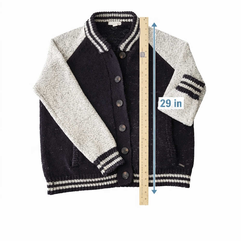 Garage Black & Cream Varsity Cardigan – Size M - Picture 4 of 9